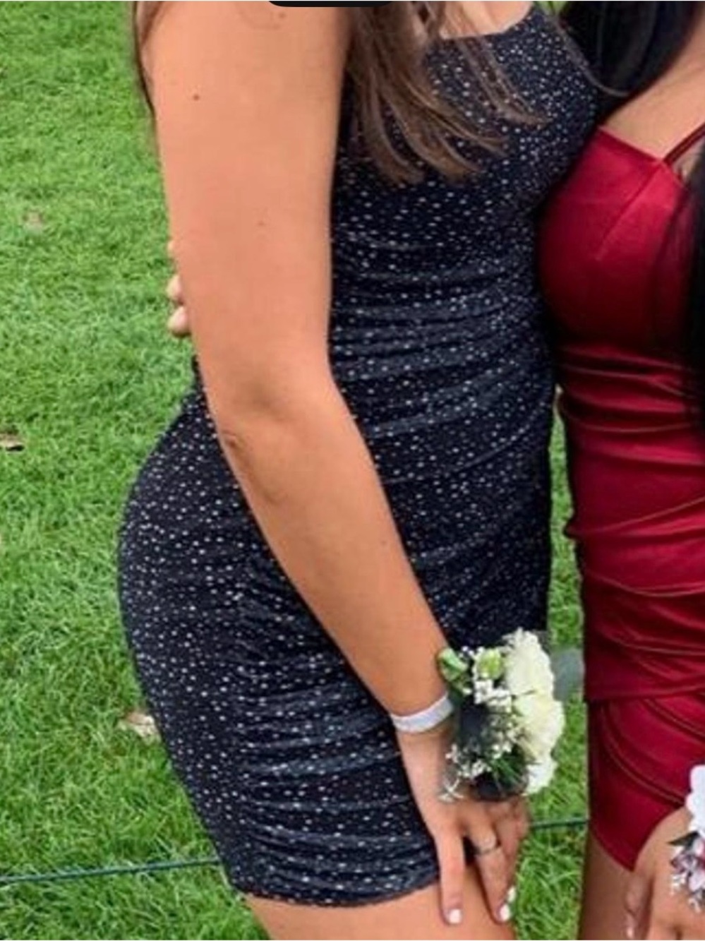 Nasty Gal Black Speckled Bodycon Mini Dress